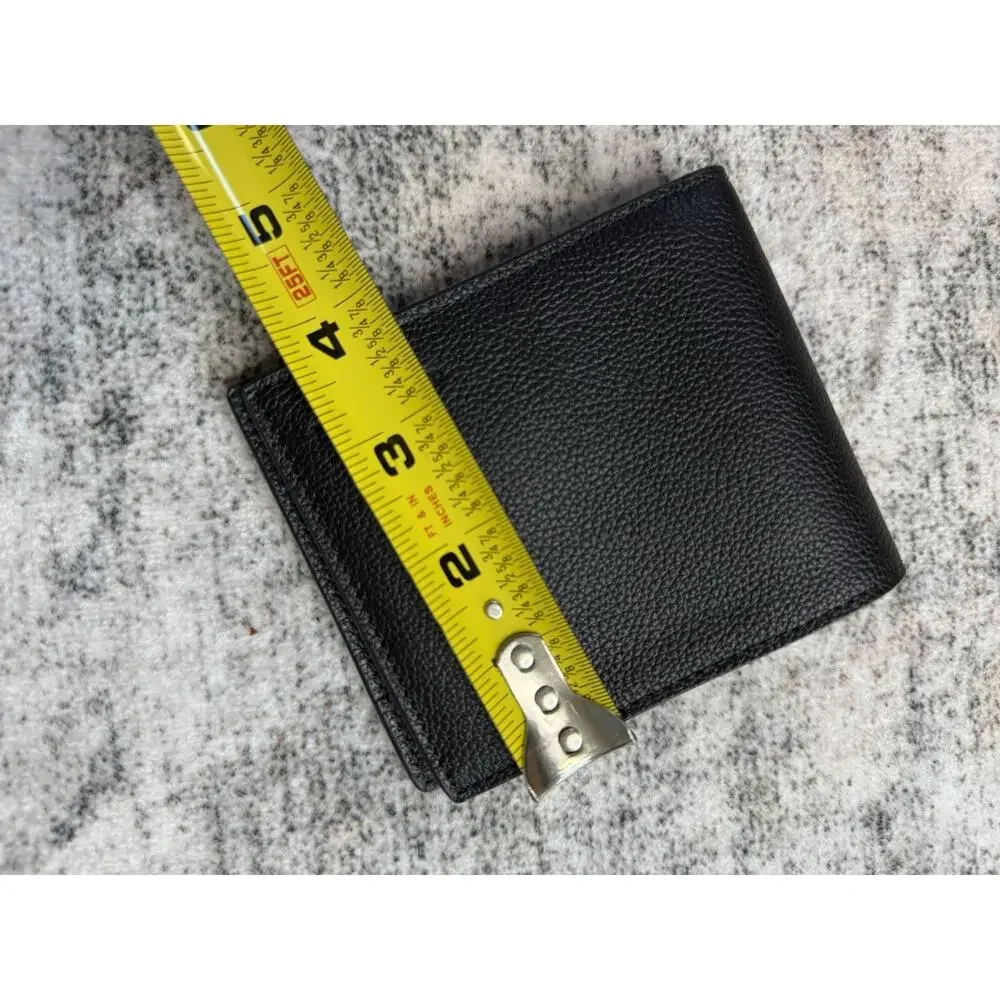 NWOt Coach Men's Bifold Billfold Wallet in Refine Pebble Leather | Black — New